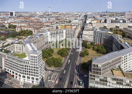 Leipziger Platz. Blick vom Panoramapunkt Kollhoff-Turm am Potsdamer Platz, Stadtblick. Berlin, Deutschland, Europa Stockfoto