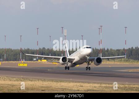 Air France Airbus a220 startet vom Flughafen Helsinki Stockfoto