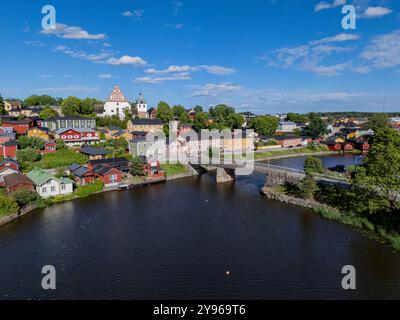 Blick auf die Altstadt von Porvoo, Finnland Stockfoto