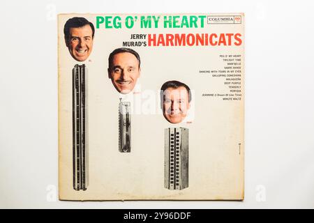 Jerry Murad's Harmonicats Peg O' My Heart 33 1/3 U/min Album Cover. Stockfoto