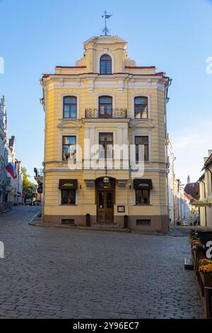 Blick auf die Straße in der Altstadt von Tallinn in Estland Stockfoto