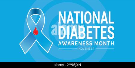 Nationaler Diabetes-Sensibilisierungsmonat wird jedes Jahr im November beobachtet Vektor-Illustration auf dem Hintergrund Stock Vektor