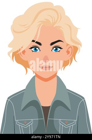 Illustration einer Frau mit blondem Haar Stock Vektor