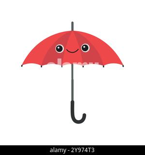 Niedliche Schirmfigur mit lächelndem Gesicht Stock Vektor