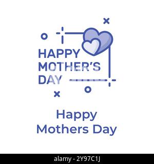 Einzigartiges und trendiges Mothers Day Icon Design, Happy Mothers Day Vector Design Stock Vektor