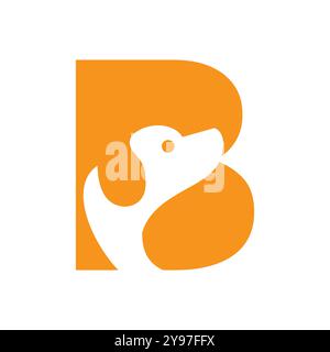 PET-Logo auf der Vektorvorlage des Buchstaben B. Hundelogo Stock Vektor