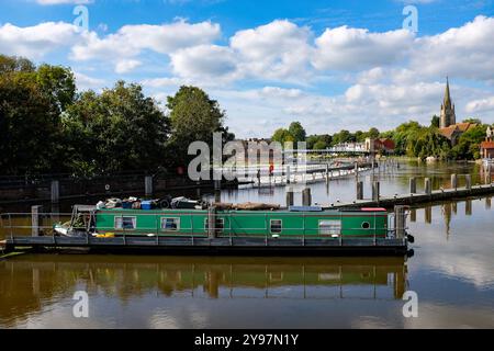 Marlow Lock and Wer an der Themse, Buckinghamshire, England, Großbritannien Stockfoto