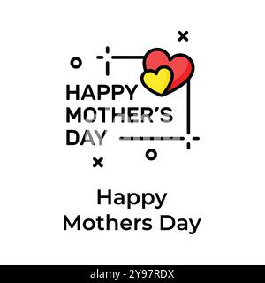 Einzigartiges und trendiges Mothers Day Icon Design, Happy Mothers Day Vector Design Stock Vektor