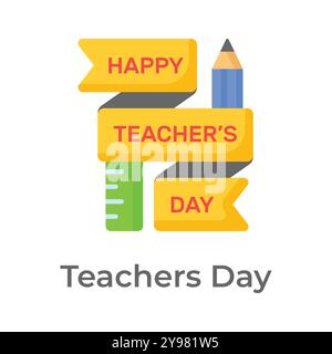 Seien Sie der Besitzer dieses schönen Logotyps für den Happy Teachers Day, das Sie als Premium verwenden können Stock Vektor