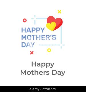 Einzigartiges und trendiges Mothers Day Icon Design, Happy Mothers Day Vector Design Stock Vektor