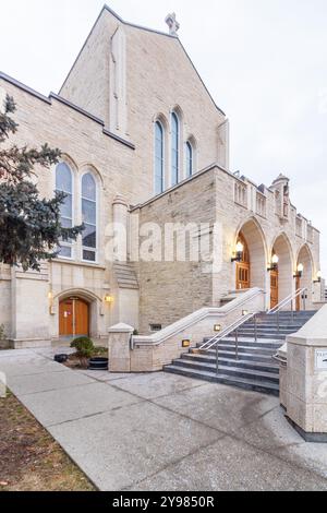 Die St. Joseph Basilika in Edmonton verbindet gotische und romanische Stile Stockfoto
