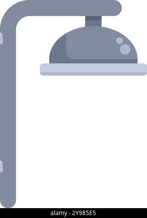 Einfache Vektor-Illustration eines Duschkopfes, der hängend und spritzt Wassertröpfchen, isoliert auf einem weißen Hintergrund Stock Vektor