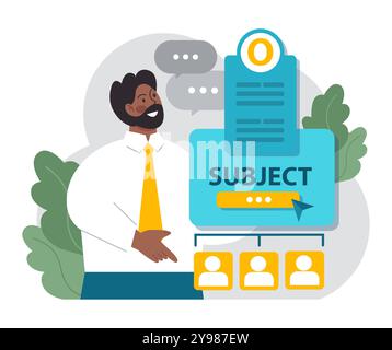 CATWOE-Technik. Moderner Ansatz, um die verschiedenen Perspektiven einer geschäftlichen Herausforderung zu verstehen. Prüfung der Aspekte des Themas bei der Problemerkennung und -Lösung. Illustration des flachen Vektors Stock Vektor