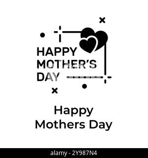 Einzigartiges und trendiges Mothers Day Icon Design, Happy Mothers Day Vector Design Stock Vektor