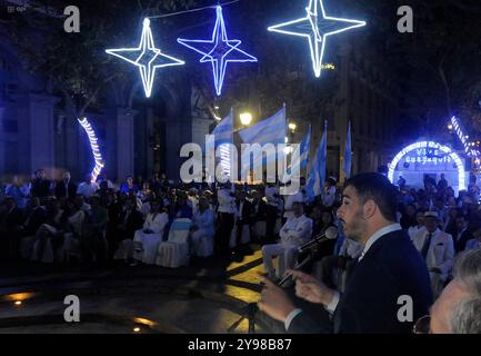 GYE FRAGUA DE VULCANO Guayaquil 9. Oktober 2024 in der Plaza de la Administracion fand, Aurora Gloriosa Rezeption Vulcans Forge Monument mit der Anwesenheit des Bürgermeisters der Stadt Aquiles Alvarez Foto JosÃ Alvarado API Guayaquil Guayas Ecuador SOI GYE FRAGUA DE VULCANO c5a59ffcffcffcffc4bb0fa61a1d461d461d46aAllaxAlla28 xJosÃ Stockfoto