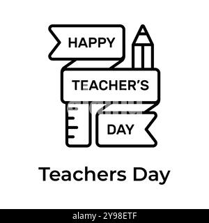 Seien Sie der Besitzer dieses schönen Logotyps für den Happy Teachers Day, das Sie als Premium verwenden können Stock Vektor