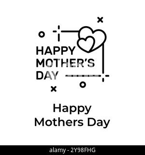 Einzigartiges und trendiges Mothers Day Icon Design, Happy Mothers Day Vector Design Stock Vektor