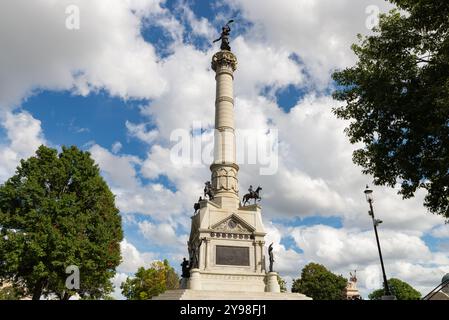 Des Moines, Iowa – USA – 16. September 2024: Das 1896 erbaute „Soldiers and Sailors Monument“ am Iowa State Capitol Building in des Stockfoto