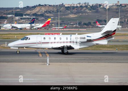 Cessna 560XL Citation XLS Executive Flugzeug am Flughafen Madrid Barajas. Stockfoto