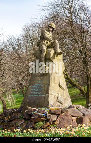 Das war Memorial erinnert an die Soldaten der Highland Light Infantry, die im Burenkrieg gefallen sind, Kelvingrove Park, Glasgow, Schottland Stockfoto