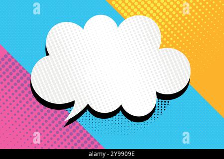 Banner im Retro-Pop-Art-Stil mit Comic-Sprechblasen. Pop-Art-Hintergrund. Vektorabbildung Stock Vektor