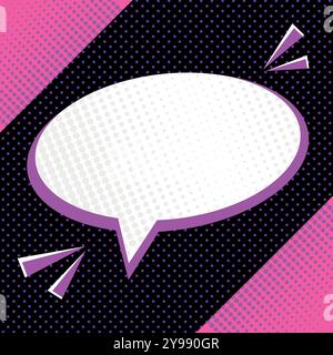 Banner im Retro-Pop-Art-Stil mit leerer Comic-Sprechblase und leerem Textfeld. Pop-Art-Hintergrund. Vektorabbildung Stock Vektor