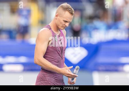 Das Schlesische Stadion In Chorzow, Polen. August 2024. Diamond League Athletics Meeting: Sam Kendricks (USA) Herren Stabhochsprung Credit: Action Plus Sports/Alamy Live News Stockfoto