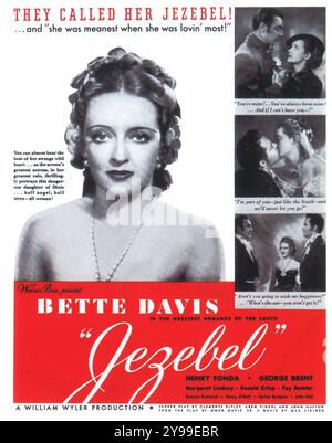 1938 Jezebel Poster – US-amerikanisches Romantik-Drama von Warner Bros unter der Regie von William Wyler. Mit Bette Davis Stockfoto