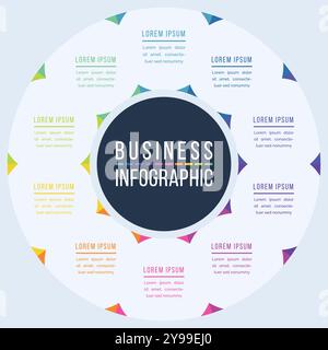 Infografik-Design von Circle Infografik für 10 Schritte, Objekte, Elemente oder Optionen Infografik-Geschäftsvorlage Stock Vektor