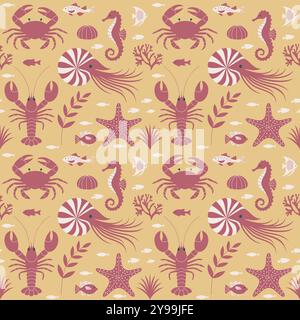 Dieses Bild ist ein nahtloses Vektor-Flatart-Muster. Stock Vektor