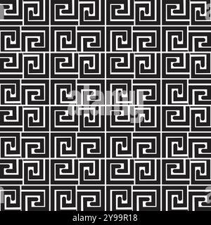 Geometrische Linien. Nahtloses abstraktes Muster mit antiken griechischen Motiven. Abstrakter Hintergrund für Stoff, Mode, Keramik. Stock Vektor