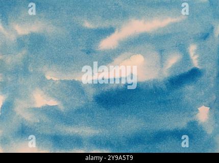 Hintergrund mit Aquarellstruktur. Aquarell auf Papier. Stockfoto
