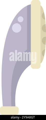 Duschkopf, der Wasser zum Waschen des Körpers sprüht, isoliert auf weißem Hintergrund Stock Vektor