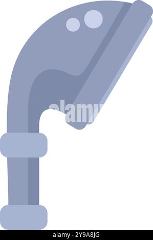 Duschkopf zum Sprühen von Wasser, perfekt zur Darstellung von Hygienekonzepten im Badezimmer Stock Vektor