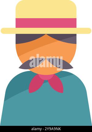 Illustration eines mexikanischen Mannes mit traditioneller Kleidung lächelnd Stock Vektor