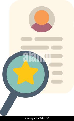 Konzeptionelle Darstellung des Rekrutierungsprozesses, Suche nach talentierten Mitarbeitern mit Lupe Stock Vektor