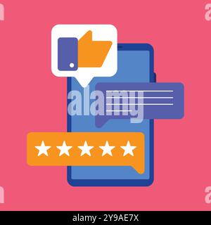 Abbildung des Bewertungsvektors. Sehen Sie sich die Abbildung des Feedback an. Überprüfen Sie den Vektor. Bewertungsvektor. Stock Vektor