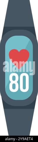 Smartwatch zeigt das Herzfrequenzsymbol an, das ein Konzept für einen gesunden Lebensstil anzeigt Stock Vektor