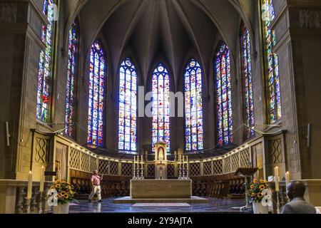 Innenansicht, Kathedrale Notre-Dame de Luxembourg, Luxemburg-Stadt, Luxemburg, Luxemburg, Europa Stockfoto