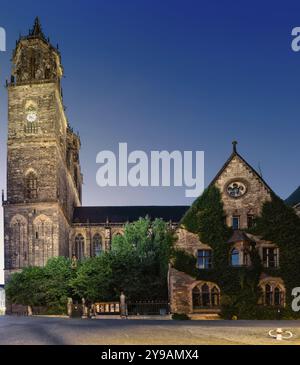 Der Magdeburger Dom, offiziell Dom der Heiligen Katharina und Maurice genannt, ist ein protestantischer Dom in Deutschland Stockfoto