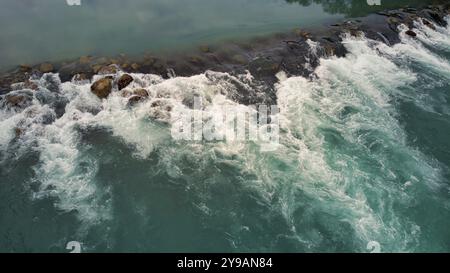 Luftaufnahme des Wasserfalls von Manavgat von Drone, Antalya, Türkei, Asien Stockfoto