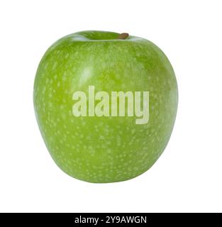 Frischer grüner Apfel, Seitenansicht auf weiß Stockfoto