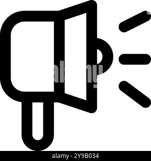 Megaphon-Lautsprecher-Symbol. Bearbeitbare Bold Outline Design. Vektorabbildung. Stock Vektor