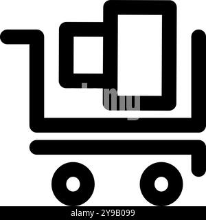 Vektorsymbol des Warenkorbs. Gefülltes flaches Schild für mobiles Konzept und Webdesign. Stock Vektor