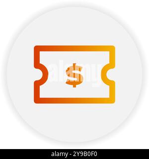 Symbol für Coupon-Ticket-Übersicht. Mit Farbverlaufsfarbe für E-Commerce-, Geschäfts- und Schnittstellensymbole Stock Vektor