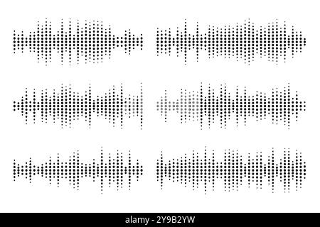 Soundwave Line Art für Musik-Apps und Websites Stock Vektor