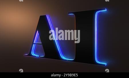 Logo für künstliche Intelligenz für maschinelles Lernen und künstliche Intelligenz Stockfoto