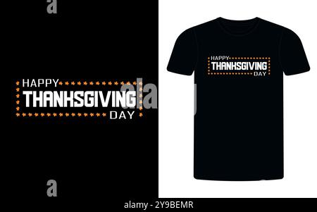 Happy Thanksgiving Typografie T-Shirt Design, Familie passendes Hemd, bereit zum Drucken für Kleidung, Poster, Illustration. Modern, schlicht, Schriftzug. Stock Vektor