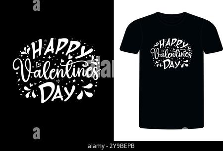 Design-Vorlage für Valentinstag-T-Shirt. Liebe Küsse und valentinstag Wünsche Typografie Vektor T-Shirt Design. Stock Vektor