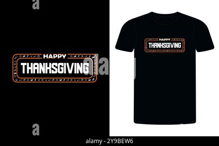 Happy Thanksgiving Typografie T-Shirt Design, Familie passendes Hemd, bereit zum Drucken für Kleidung, Poster, Illustration. Modern, schlicht, Schriftzug. Stock Vektor